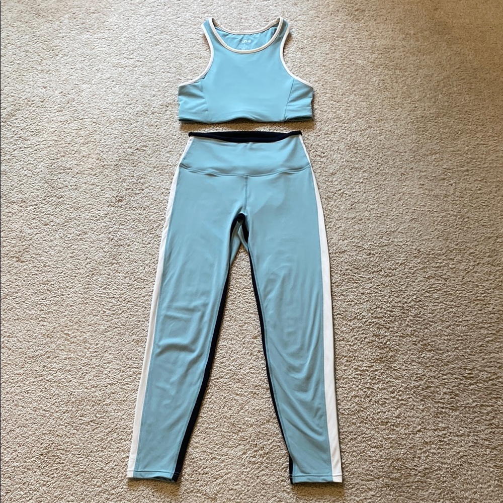 Splits59 Light Blue and White Leggings Set